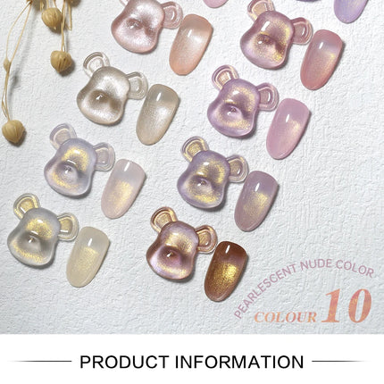 NailCo 10ml Gold Pink Pearl Shell Base Gel Polish 10 Colors Auroras 3D Thread Shell Gel Semi Permanent Soak Off UV LED Nails Art