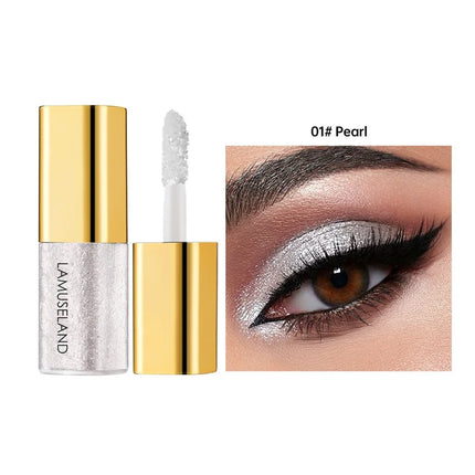 Pearly Liquid Eyeshadow Makeup Natural Smokey Silver Shimmer Glitter Diamond Shadows for Eyelids Waterproof Beauty Highlighter