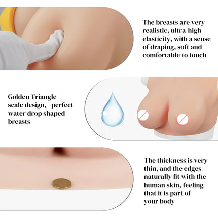 CYOMI Silicone Fake Breast Forms Huge Boobs Chest for Mastectomy Cancer Transgender Crossdresser Cosplay Sissy Drag Queen