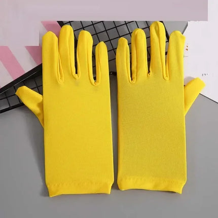 22cm Sexy Stretchy Elastic Short Finger Gloves Women Lady Bridal Wedding Drama Party    Accessory Halloween Costume Cosplay