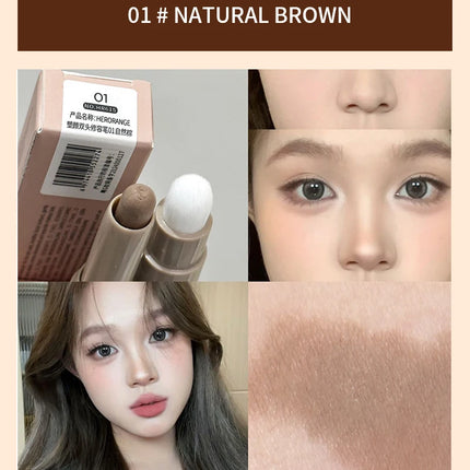 Nose Shadow Bronzers Contouring Makeup Pen Natural Grey Brown Three-dimensional Face Matte Shadow Cream Contour With Brush