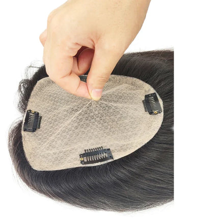 Body Wave Human Hair Topper Hairpiece Wavy 15x16 CM Silk Base Topper Natural Scalp Base Clips In Human Hair Topper 10-22 inch