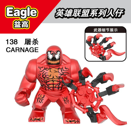 Building blocks, Marvel superheroes, assembled dolls, Spider Man, Iron Man, Venom, Shark, Deadpool, DIY gifts, children's toys
