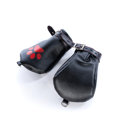 Leather Soft Padded Knee Elbow Pad Dog Paw Crawl Gloves Pup Hood Fetish BDSM Bondage Dog Slave Roleplay Sexy Costume Accessories