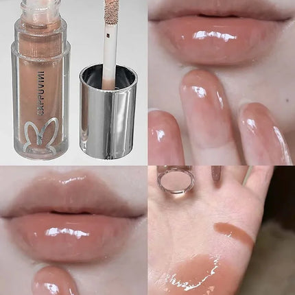 Cute Sparkling Mirror Lipstick Moisturizing Sexy Pink Shining Lips Gloss Long Lasting Lip Tint Makeup Jelly Glaze Cosmetics