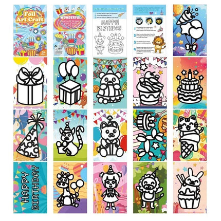 Cartoon Coloring Book Kids Foil Art and Crafts DIY Handmade Fun Creative Painting Books Educational Drawing Toys for Children