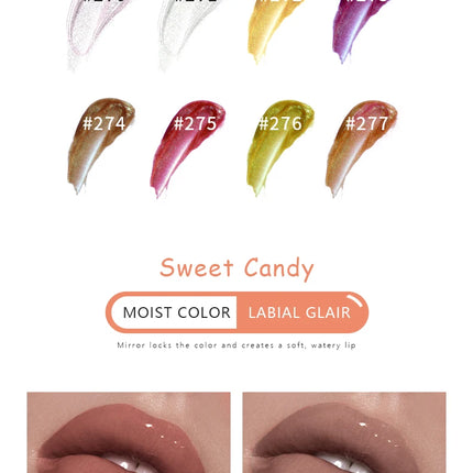 Pudaier mini capsule lip glaze, non-stick and non-fading lip gloss, mirror-finished moisturizing lip gloss