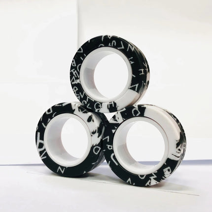 3pcs Fidget Toy Set Finger Magnetic Rings Colorful Adult Magnets Spinner Rings for Relieve Stress Anxiety Relief Therapy