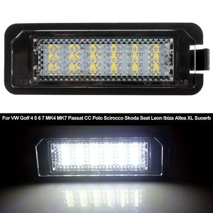 1/2PCS For VW Passat B6 CC Eos Golf 4 5 6 7 MK7 Polo Superb Seat Leon Altea LED Number License Plate Lights Assembly With Canbus