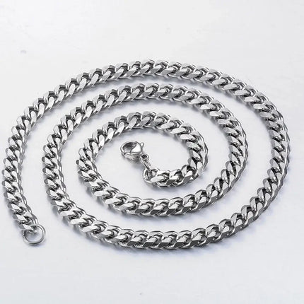 New Style Stainless Steel Cuban Chain Gold Black Color Fashion Hip Hop Men And Women Necklace Jewelry