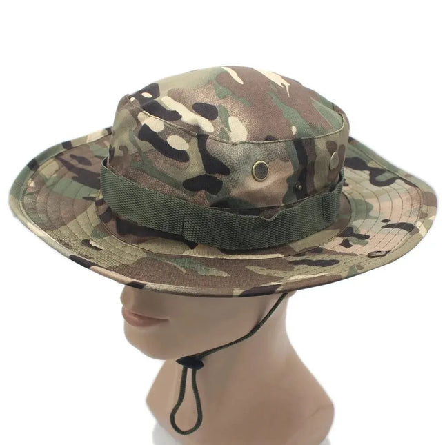 Outdoor Camouflage Fisherman Hat Tactical Training Extension Breathable Military Training Camping Sunscreen Hat