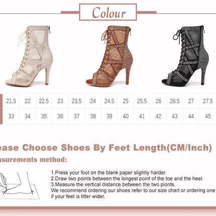 SWDZM Women Dance Boots Full Rhinestone Jazz Latin Dance Shoes Shining Dancing Boots Sexy Thin Heels Women Ladies Dancing Shoes
