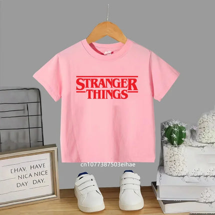 Trendsetting Stranger Things Prints for Summer Cheap Yet Chic O-neck Tees for Boys and Girls Soft Fashionable for Kids