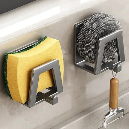 4/1pcs Stainless Steel Sponge Holder Self Adhesive Sink Drain Drying Sponges Racks Shelf Kitchen Storage Wall Holders Organizer