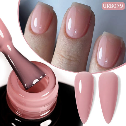 UR SUGAR 7ml Pink Nude Natural Rubber Base Gel Nail Polish Semi Permanent Chrome Sequins Soak Off Construction UV Gel Varnish