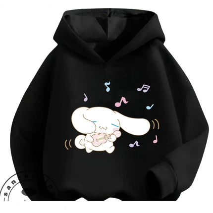 Street Fashion Cinnamoroll Hooded Sweatshirt Boys Girls 3-14Y Autumn Winter Cute Kawaii Cartoon Hot Outdoor Casual Lovely