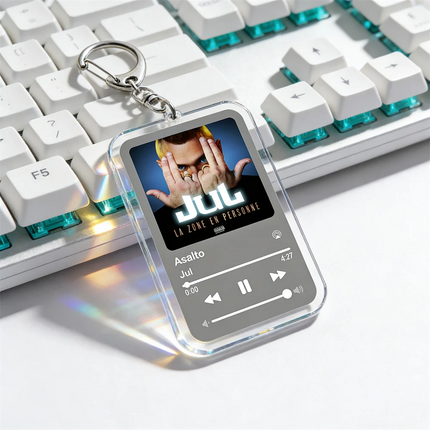 Popular French Rapper JUL Music Songs Keychains for Women Accessories Bag Oh Qu'elle Est Belle Code Keyings Jewelry Fans Gifts