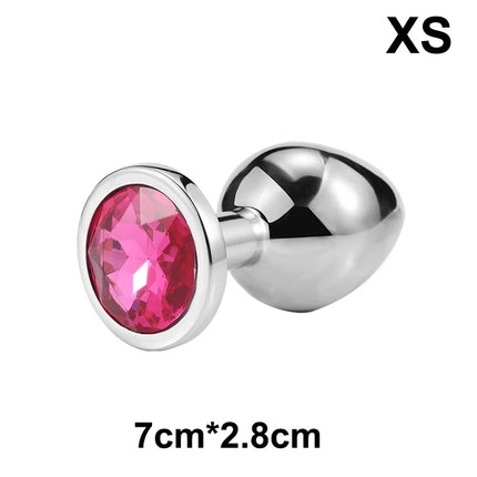 Metal Anal Plug Butt Diamond Plug Sexy Toy Gem Base Beginner Butt SM Toys For Women Men Couples Adult Game Anal Adult Products