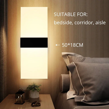 LED Acrylic Wall Light AC85-265V Long Style Living Room Corridor Bedroom 3/6/12W  Bedhead Art Decoration Indoor Wall Sconce Lamp