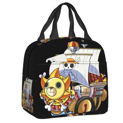 Custom One P-Pieces Insulated Lunch Bags for Women Skull Manga Portable Thermal Cooler Food Lunch Box Outdoor Camping Travel