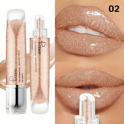 Non Sticky Waterproof Lip Gloss High Shine Long Lasting Moisturizing Plumping Lip Glaze Easy Application
