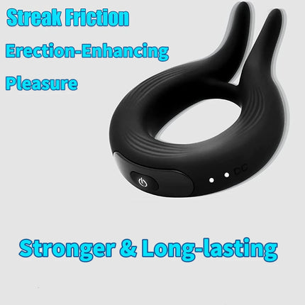 Rabbit Vibrating Cock Ring Sex Toy - 10 Vibrations,Rechargeable,Silicone Penis Ring For Men Couples Sex Tool Clitoral Stimulate
