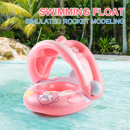 1PC Inflatable pool floats with canopy, inflatable pool float, infant and toddler swim ring with adjustable safety seat
