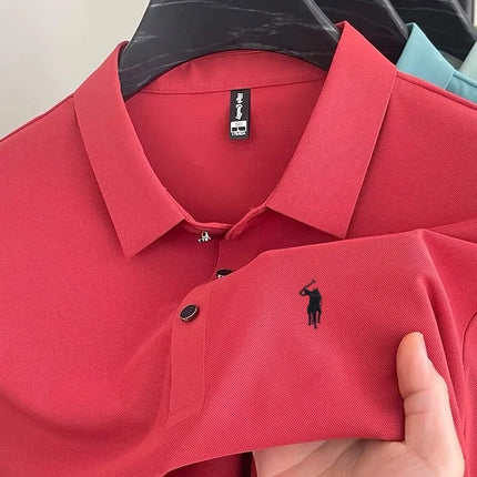 Luxury classic men's brand Paul original pony embroidered comfortable POLO shirt summer new casual breathable short sleeved top