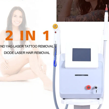 New system 808nm Diode Painless Permanent Hair Removal With Q Switch Nd Yag Laser Tatto Eyebrow Spot Removal Machine
