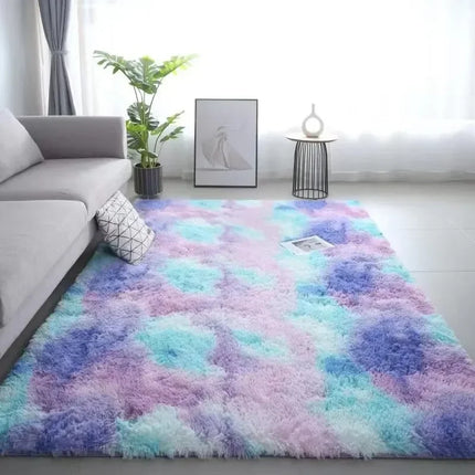 Gradient Silk Wool Bedside Rug Children's Room Living Room Bedroom Non-slip Machine Washable Not Easy To Shed Carpet
