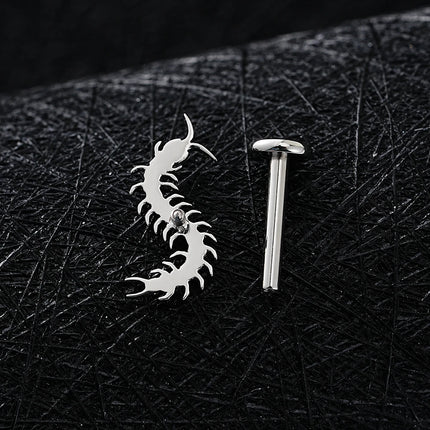 Right Grand ASTM F136 Titanium 16G Gothic Centipede Cartilage Earring Punk Helix Tragus Conch Snug Ear Labret Piercing Jewelry