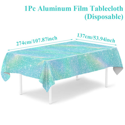 Purple Laser Disposale Tablecloth Happy Birthday Party Decoration Wedding Party Aluminum Film Table Cover Baby Shower Supplies