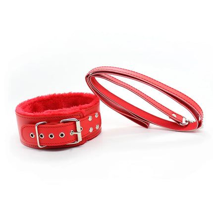 Bdsm Collar Leather And Leash Plush Bondage Sex Necklace Fluffy SM Toys Restraints Sex Toys For Women Couples Adults Games