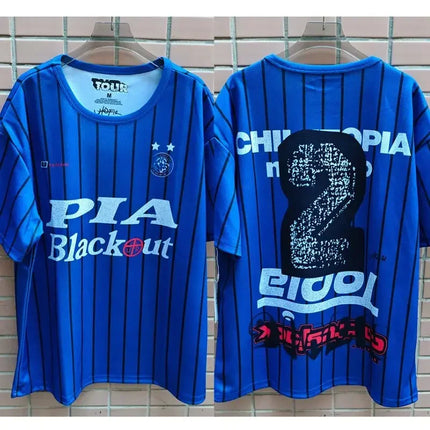 Stock UTOPIA Jersey Mesh Quick Drying Sports Disappearing No.10 Cactus Jack Blue White Striped Eagle Print Men Women Tops 0