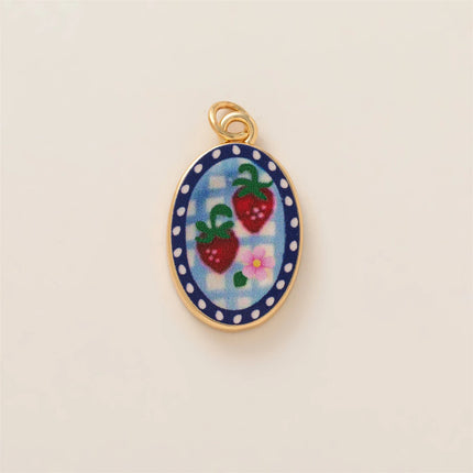 Simple and versatile color blocking butterfly love flower DIY pendant accessories gold-plated color preservation