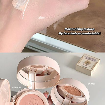 2-in-1 Double Layer Cushion Foundation Pressed Powder Natural Lasting Brightening Gege Bear Concealer Loose Powder Cushion Cream