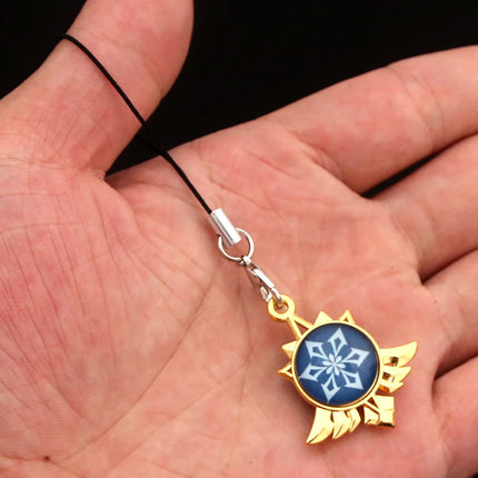 Game Genshin Impact Vision Keychain Luminous 7 Element Double Side Glass Pendant Eye Of Original Keyring Phone Charms Souvenir