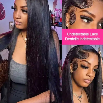 13x4 13x6 Hd Bone Straight Transparent Lace Front Wig Human Hair 40 Inch Pre Plucked Lace Frontal Wigs 250 Density