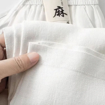 2026 New Straight Casual Cotton Linen Pants Men Wide Leg Lightweight Baggy Cotton Sweatpants Male Walking  Jogger Trousers Work