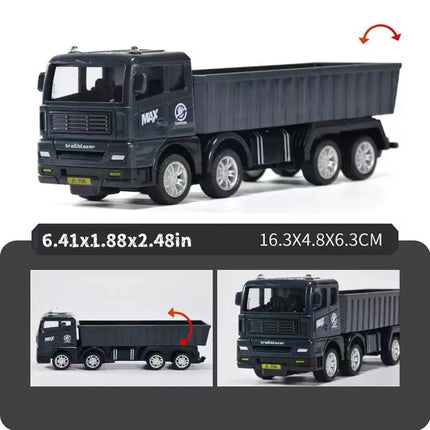 1pcs/Simulation Transporter Container Truck Freight Vehicle Children Kids Pull Back Car Model Educational Toys for Boy Game Gift