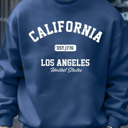 California Los Angeles Prints Sweatshirt Men Street Casual Fashions Sportshirt Autumn Oversize Pullover Fleece Crewneck Clothes