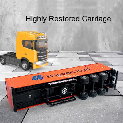 1:50 Scale Truck Transport Car Model Toy Metal Container Alloy Diecast Simulation Engineering Container Vehicle Models Boys Toys