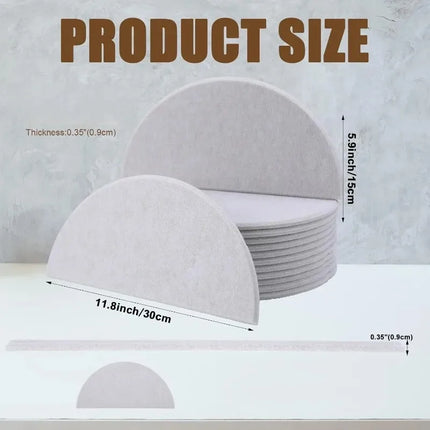 Decorative Bulletin Board Felt Wall Tiles Semi-Circle Self-adhesive Wall Stickers with Removable for DIY Home Office Decoration