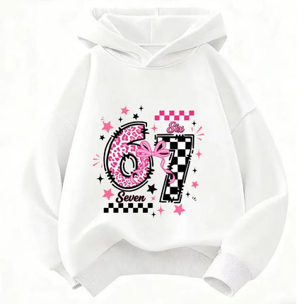 Autumn SIX SEVEN 67 Digit Print Children's Hoodies Boy Girl Casual Fashion Sport Pullover Kid Comfortable Fleece Sweatshirt