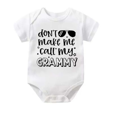 "Don't Make Me Call My Grammy" Funny Letter Print Baby Onesie Newborn Clothes Baby Girl Boy Romper 0-24M