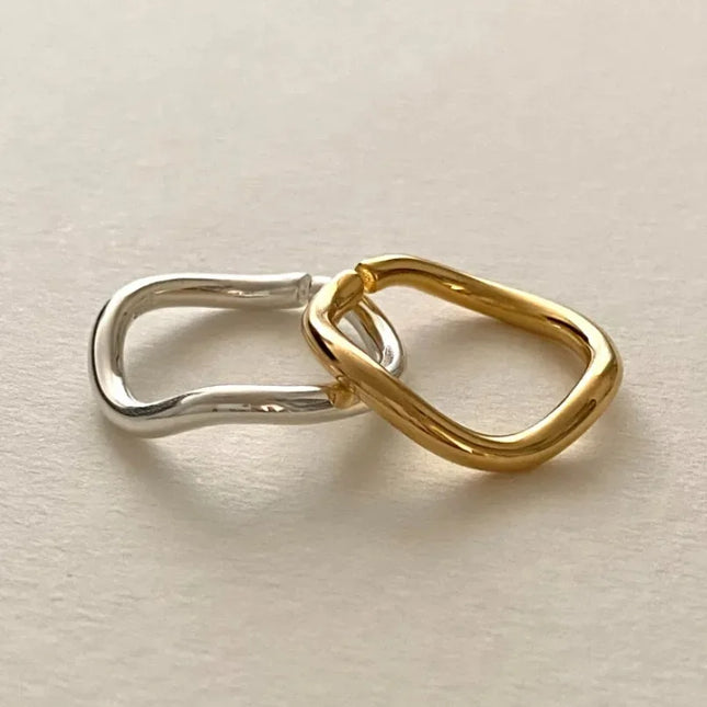 925 Sterling Silver Wavy Line Open Rings for Women Ladies Elegant Luxury Silver Color Jewelry Accessories Wholesale Jewelry