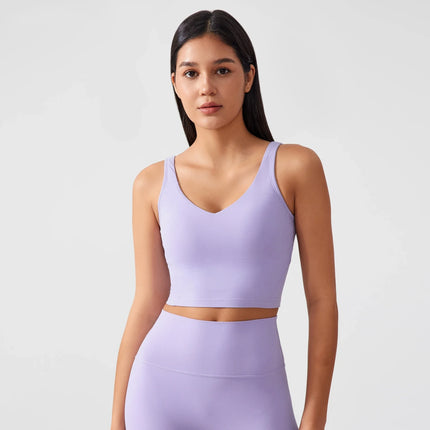 Sports Bra for Women Yoga Top Fixed Chest Pad Gym Vest Shock-proof Workout Tops Yoga Clothes U-shaped Back Fitness Crop Top