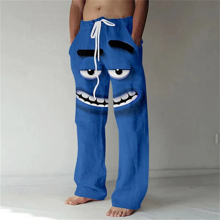New Fashionable 3D Custom Print Casual Pants Men's New Fashionable Outdoor Straight-Leg Pants Drawstring Design Relaxed Fit