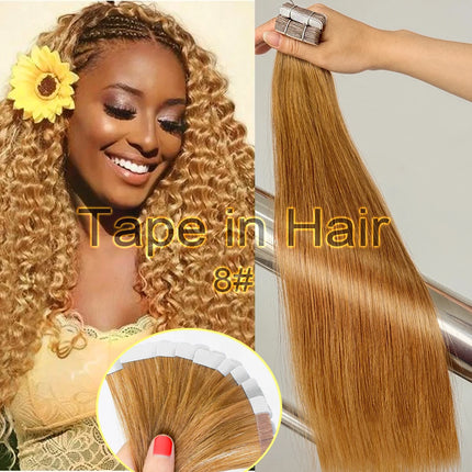 European Double Drawn Russian Human Hair Tape Hair Extension, High Quality Natural Remy Tape In Hair Extension