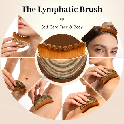 Portable Lymphatic Contour Face Brush,Facial Sculpting Guasha Massager,Lymphatic Drainage Massager Skin Scraping Facial Brush